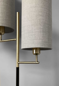 17.5" X 12.5" X 69.75" Brass Metal Floor Lamp
