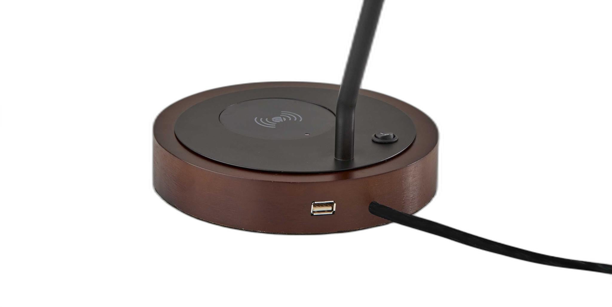 Black Metal Wireless Charging Desk Lamp