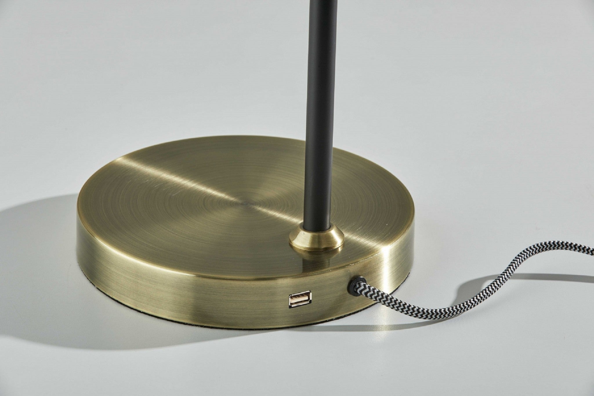 8" X 24.5"  X 18.5" - 28.5" White Metal Desk Lamp