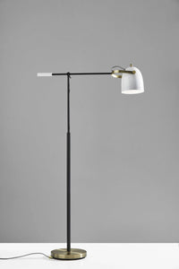 10" X 31"  X 52.5"-65" White Metal Floor Lamp
