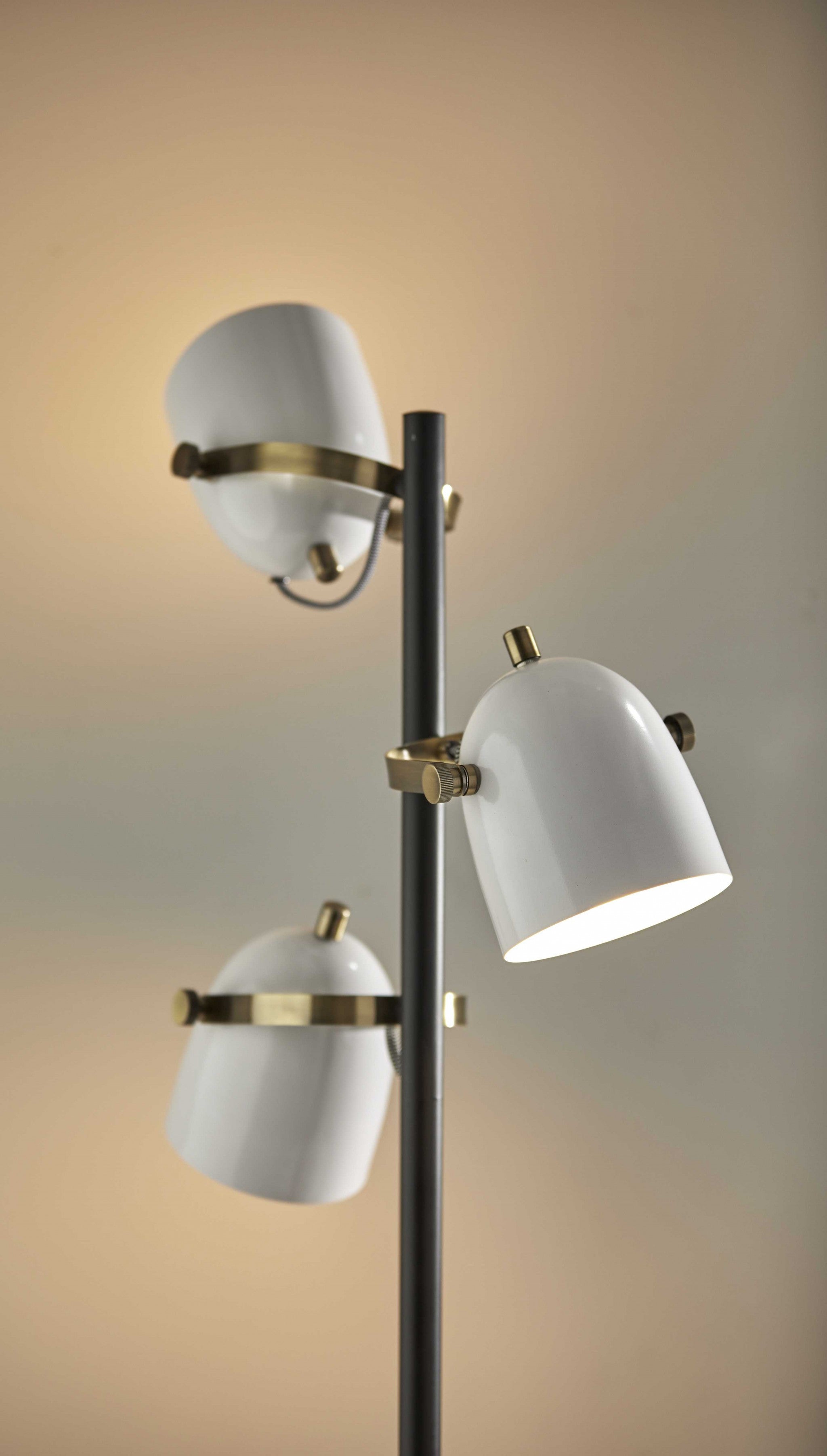 21"  X 10" X 64.5" White Metal Tree Lamp