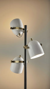 21"  X 10" X 64.5" White Metal Tree Lamp