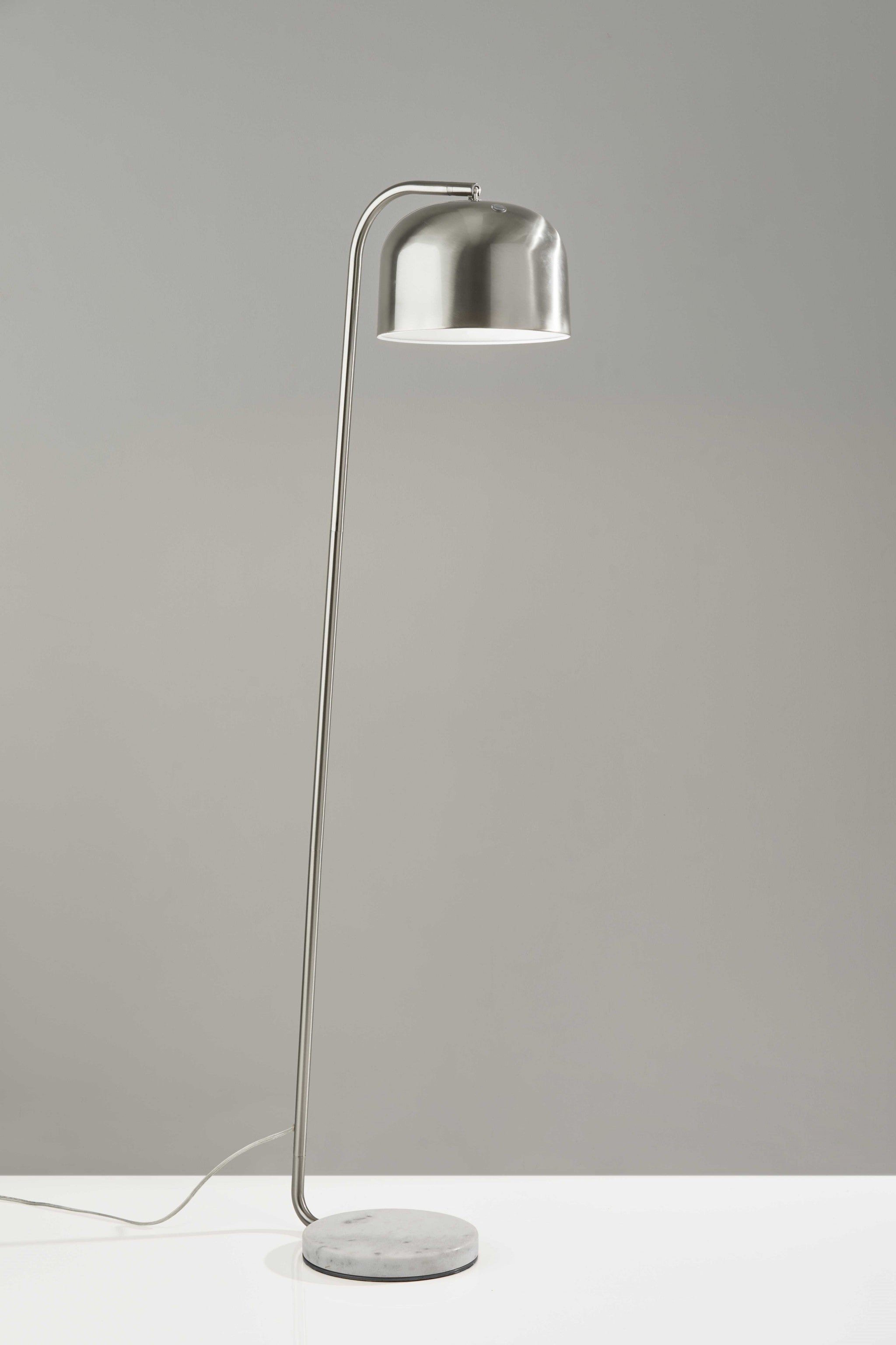 10" X 23"  X 60" Brushed Steel Metal Floor Lamp
