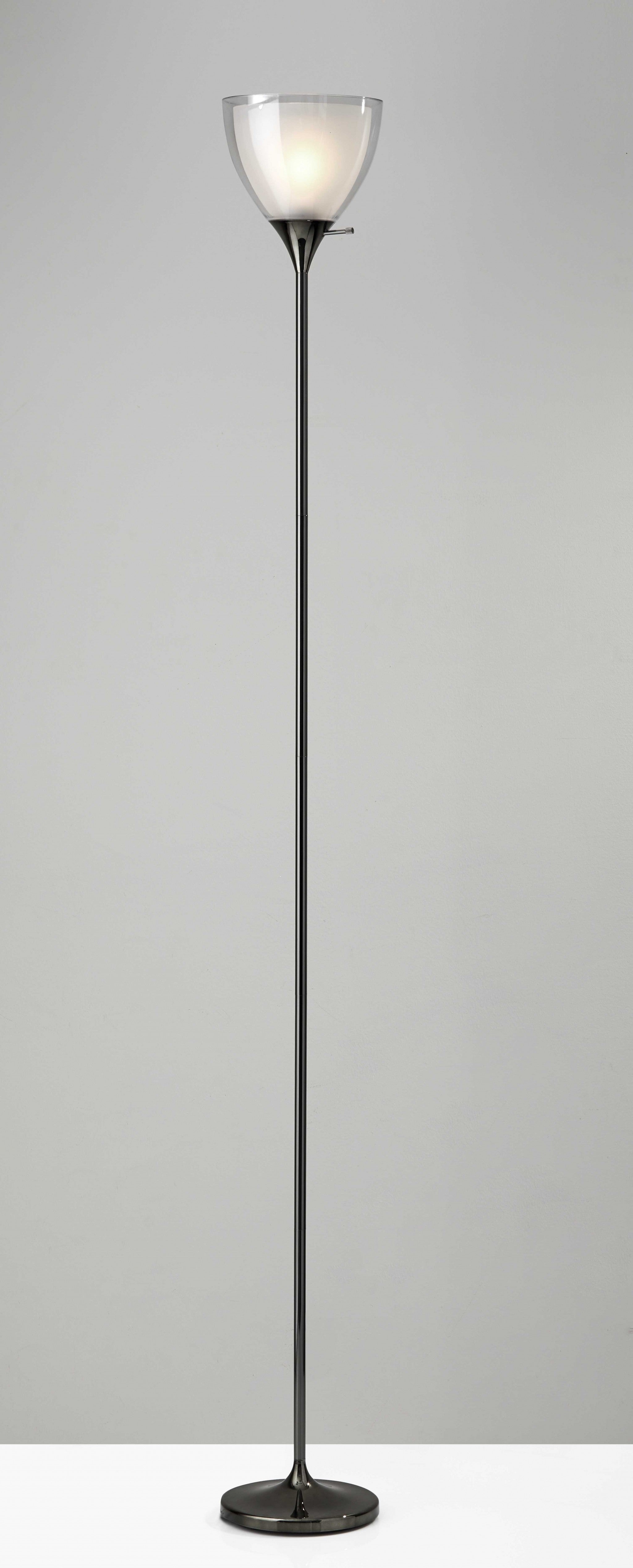 8" X 8" X 72" Black Metal Torchiere