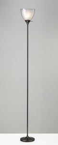 8" X 8" X 72" Black Metal Torchiere