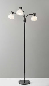 30"  X 30"  X 69"  Black Metal 3-Arm Floor Lamp