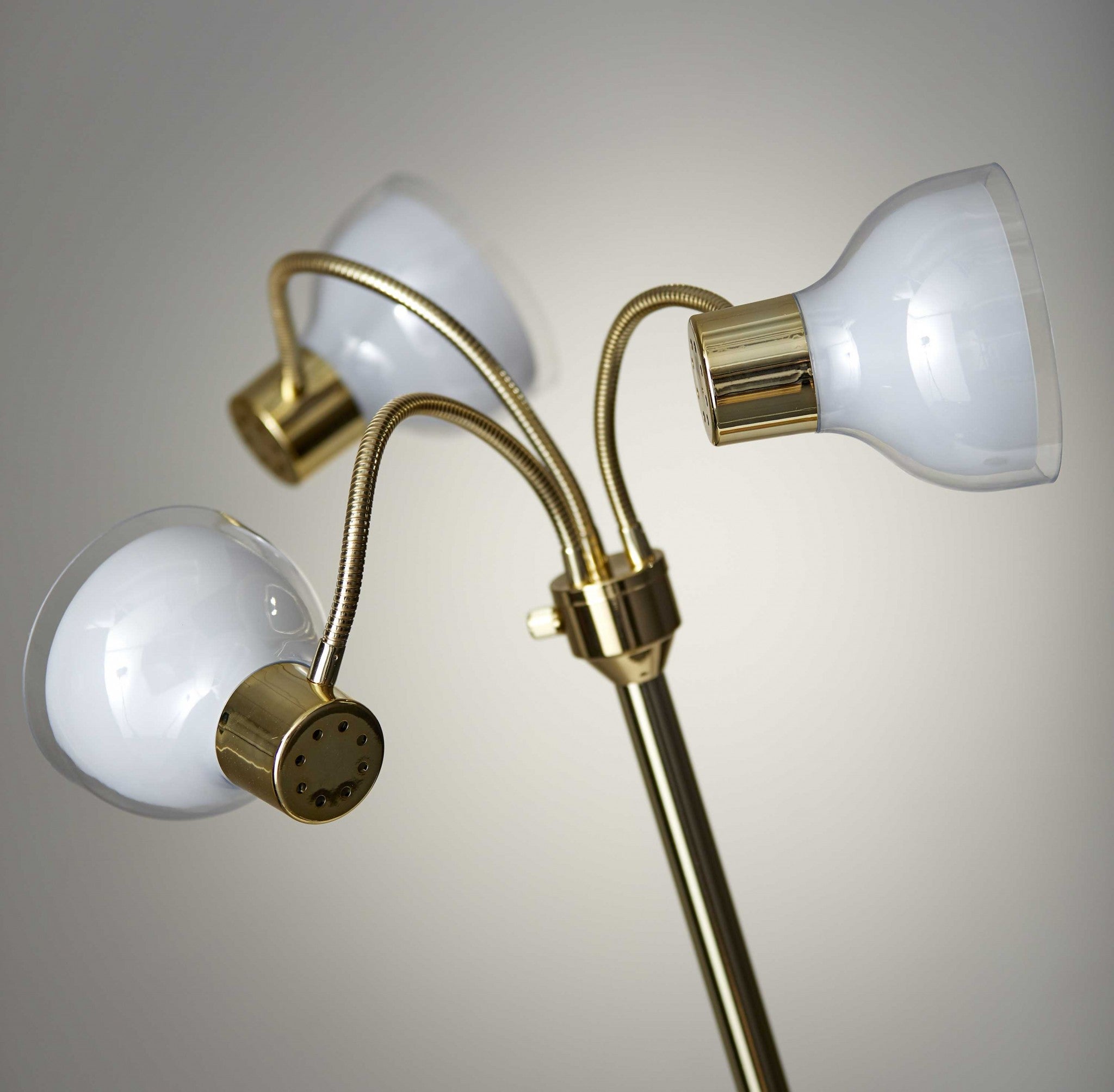 30"  X 30"  X 69"  Gold Metal 3-Arm Floor Lamp