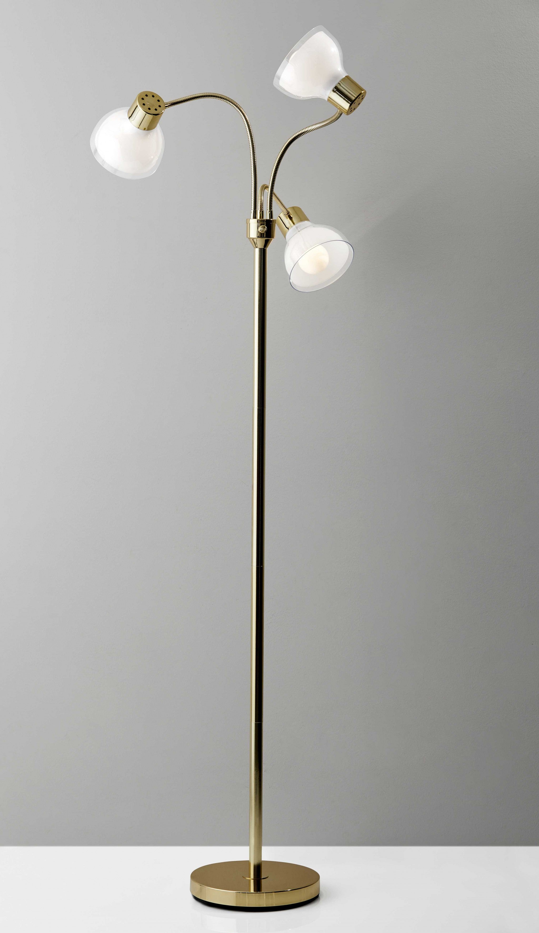 30"  X 30"  X 69"  Gold Metal 3-Arm Floor Lamp