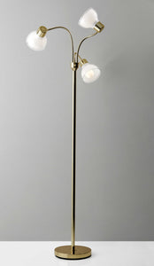 30"  X 30"  X 69"  Gold Metal 3-Arm Floor Lamp