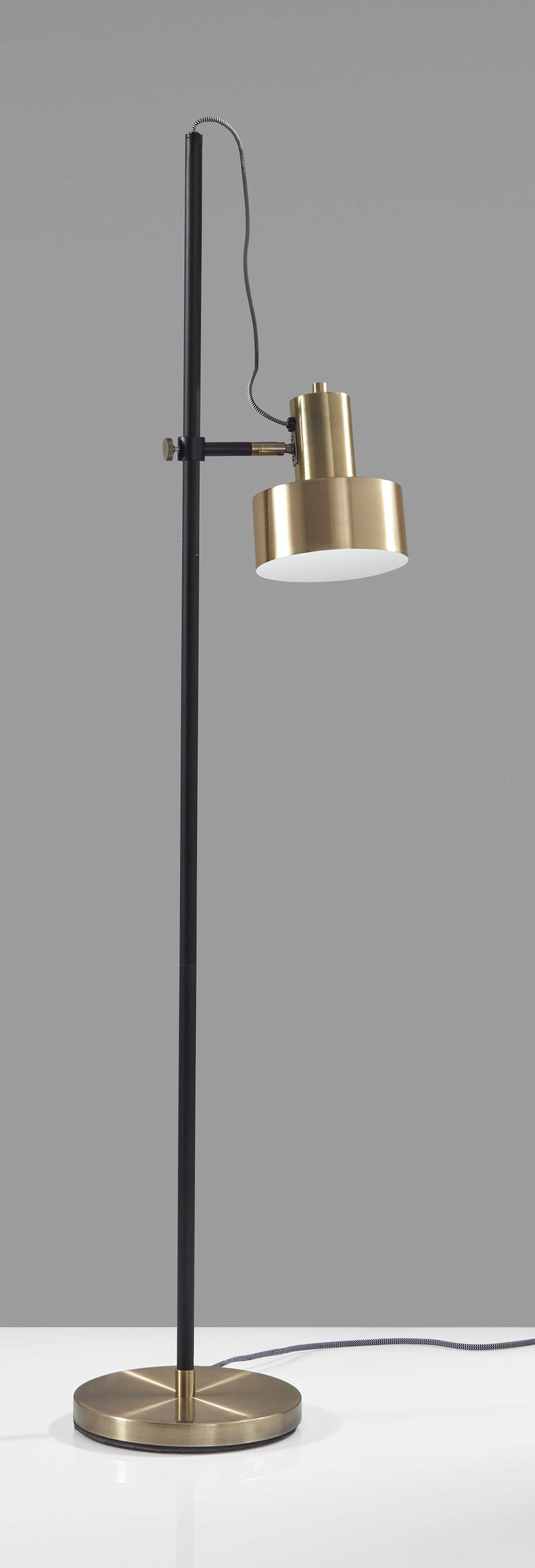10" X 14" X 56.5" Brass Metal Floor Lamp