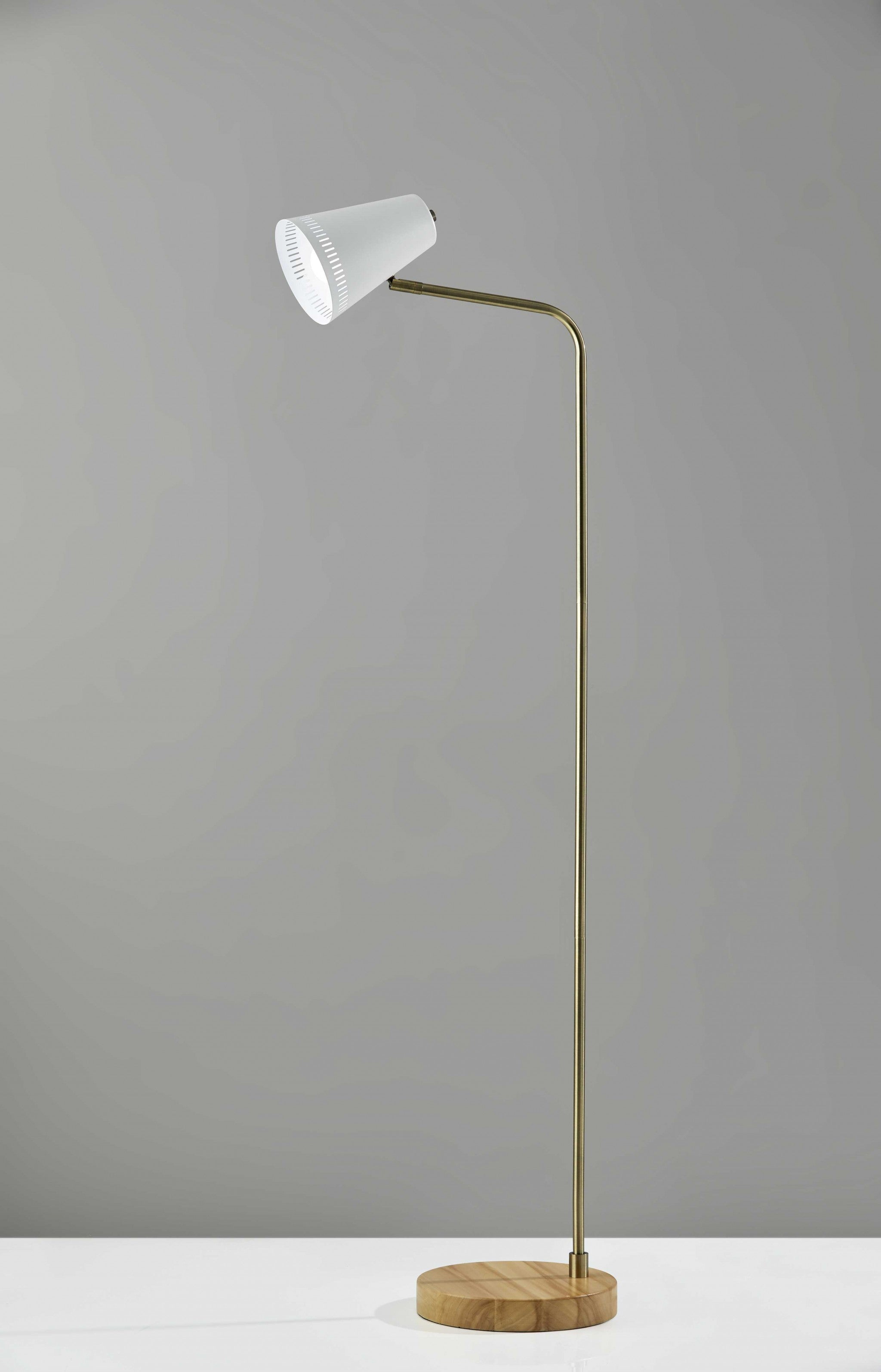 10" X 18"  X 55"  White Metal Floor Lamp