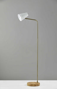 10" X 18"  X 55"  White Metal Floor Lamp