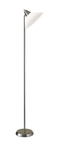 12" X 10" X 71.5" Brushed Steel Metal Torchiere