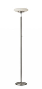 14" X 14" X 72" Brushed steel Metal LED Torchiere