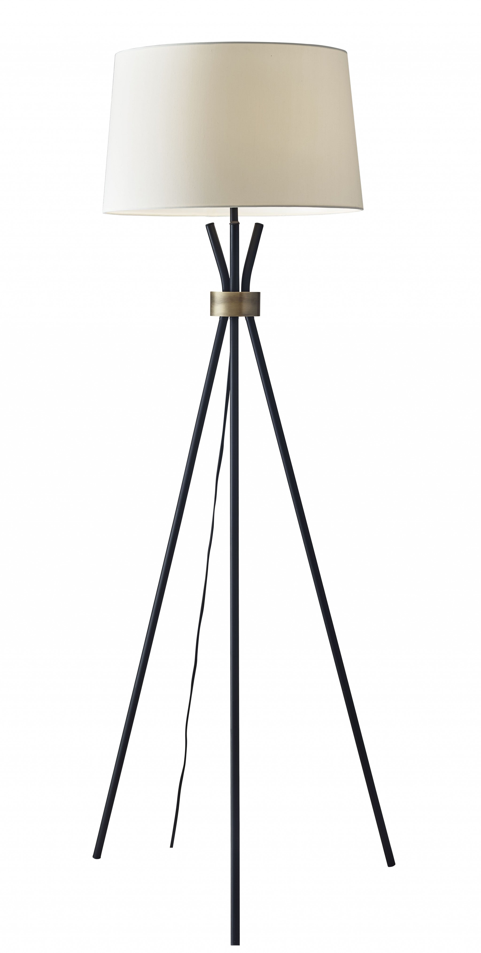 21.5" X 21.5" X 60" Black Metal Floor Lamp