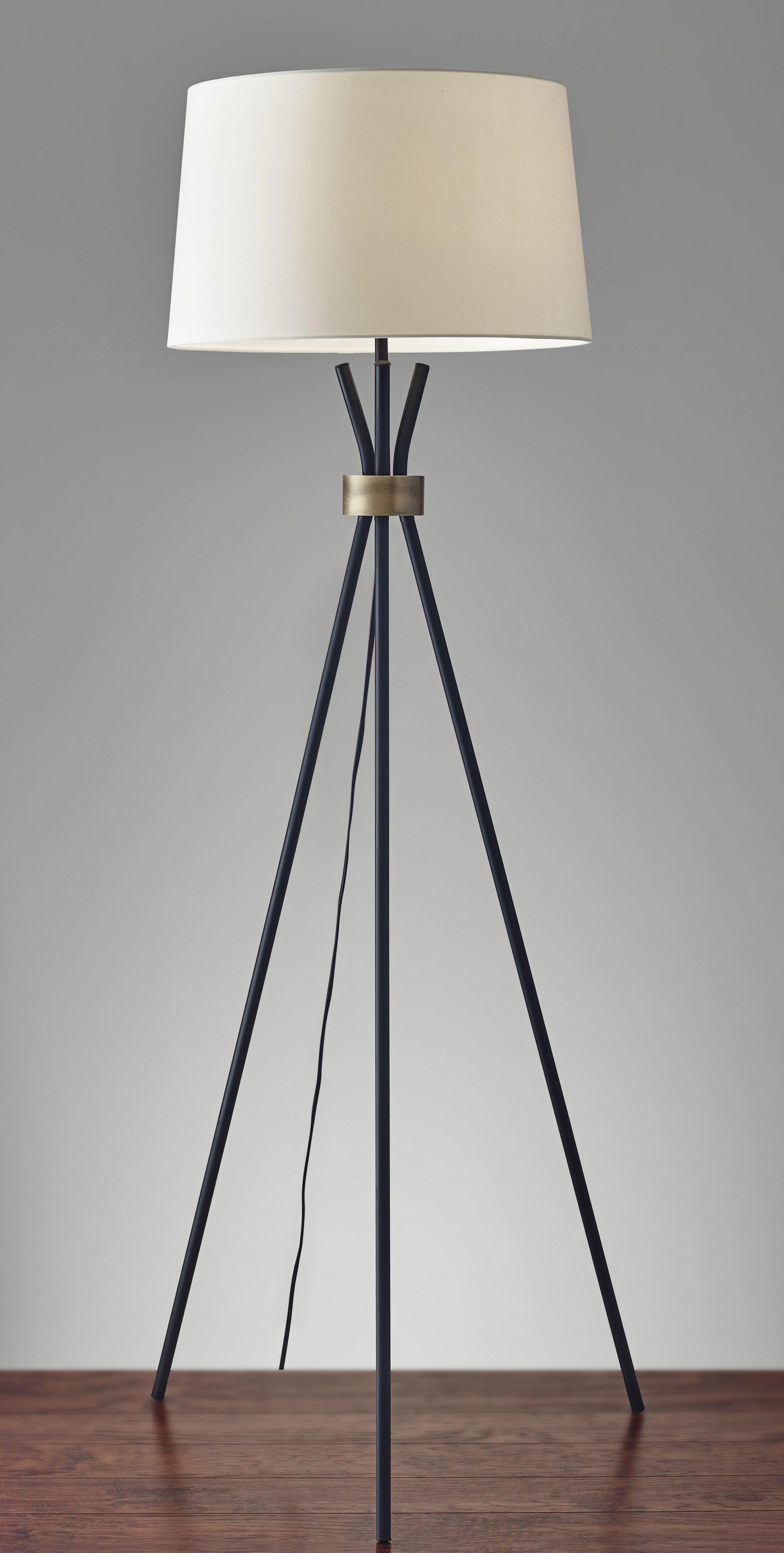 21.5" X 21.5" X 60" Black Metal Floor Lamp