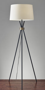 21.5" X 21.5" X 60" Black Metal Floor Lamp