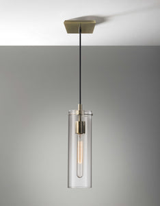 4.25" X 4.25" X 13.75" Brass Metal Pendant