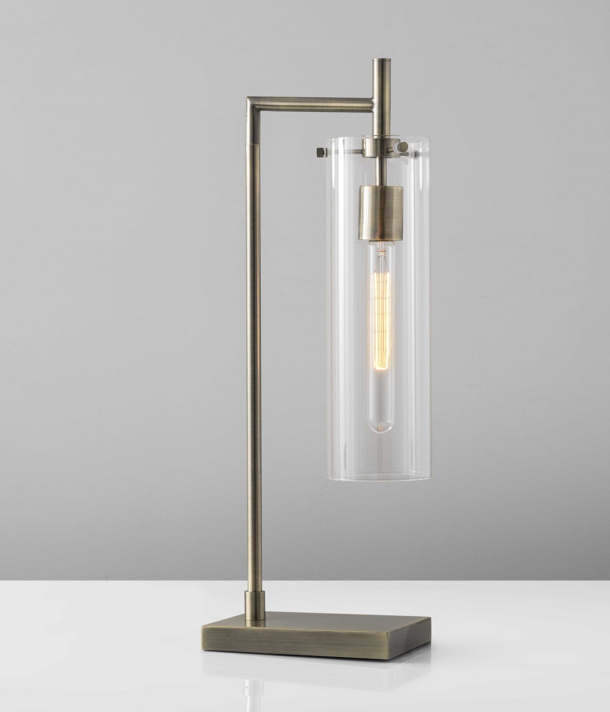 8" X 8" X 24" Brass Metal Table Lamp