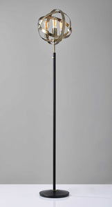 13.5" X 11.5" X 70.5" Brass Metal Floor Lamp