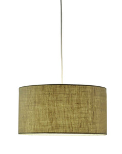 15" X 15" X 8" Brown Electric Drum Pendant