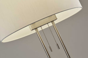 19" X 9" X 62" Brushed steel Metal Floor Lamp