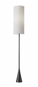 10.5" X 10.5" X 74" Black Metal Floor Lamp