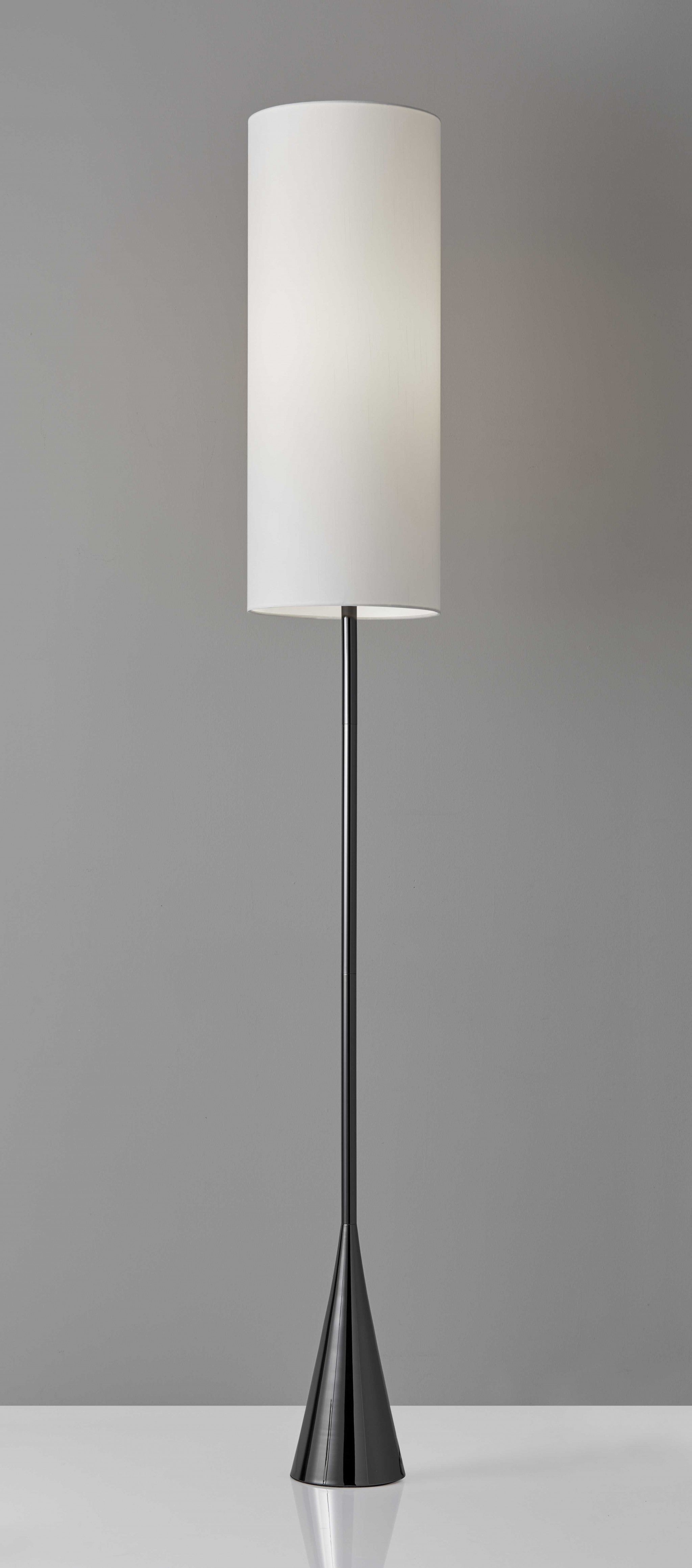 10.5" X 10.5" X 74" Black Metal Floor Lamp