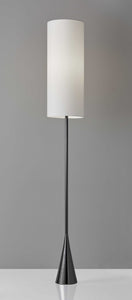 10.5" X 10.5" X 74" Black Metal Floor Lamp