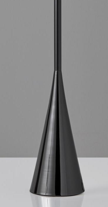Dramatic Floor Lamp Bell Shaped Base in Black Nickel Finish Metal