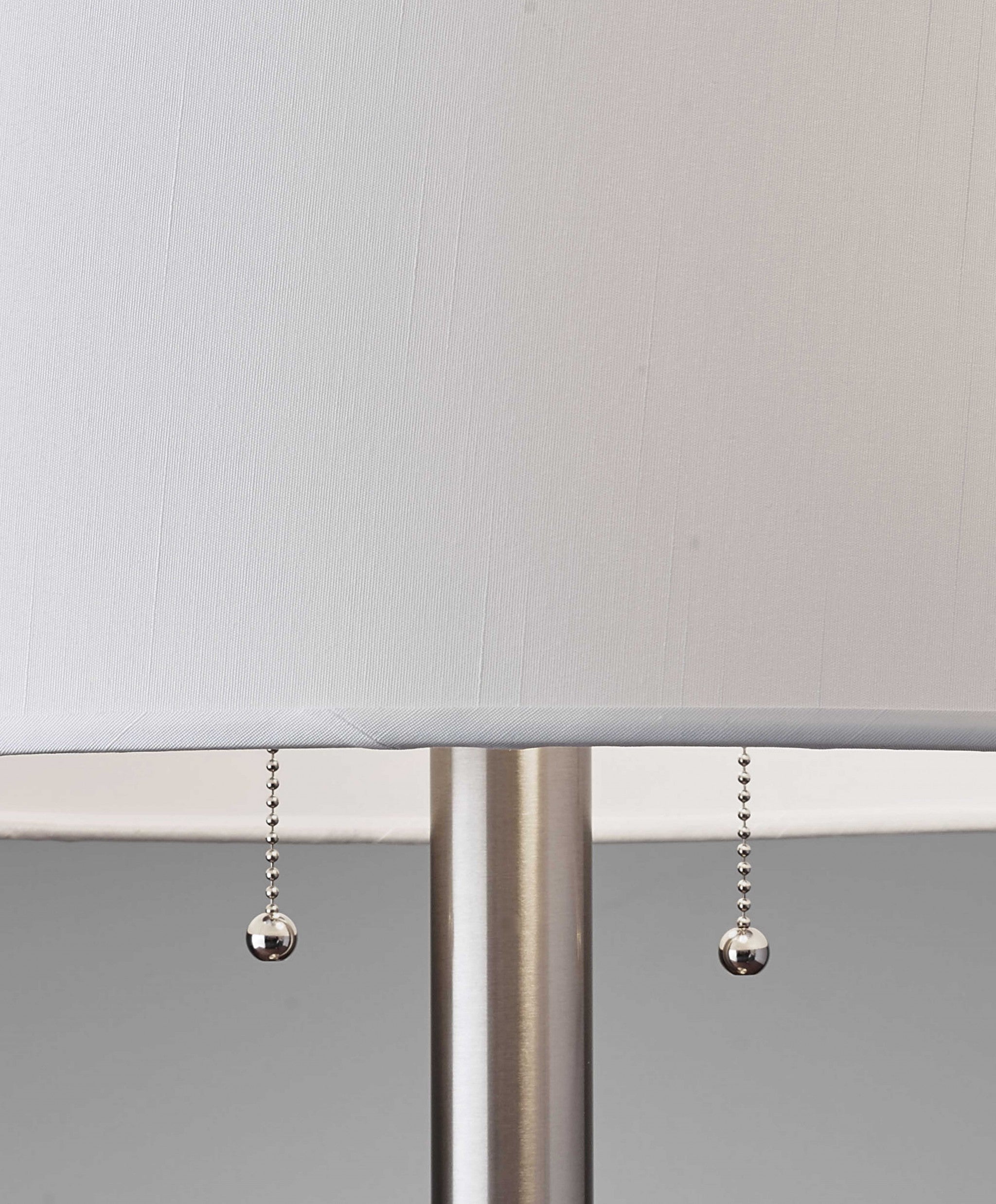 17" X 17" X 28" Brushed Steel Metal Table Lamp