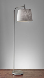 13" X 18"  X 58" Brushed Steel Metal Floor Lamp