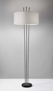 22" X 22" X 71" Brushed Steel Metal Floor Lamp