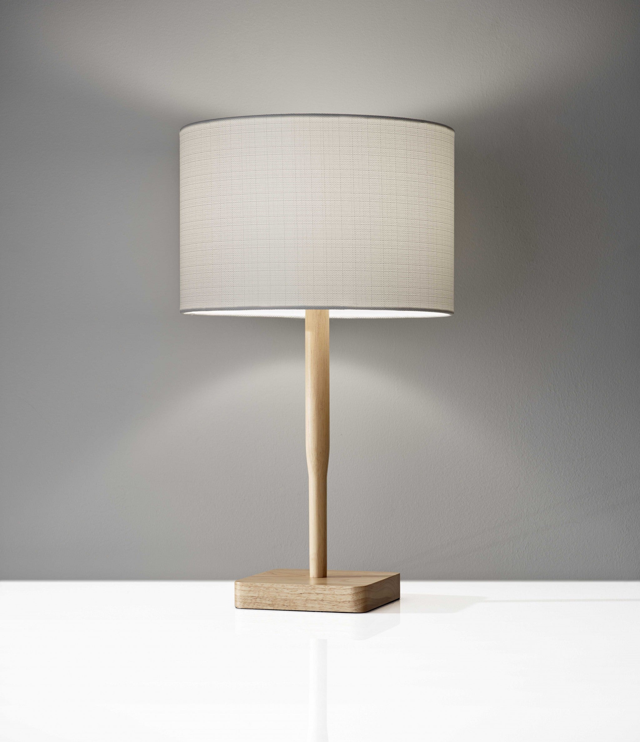 8" X 8" X 21" Natural Wood Table Lamp