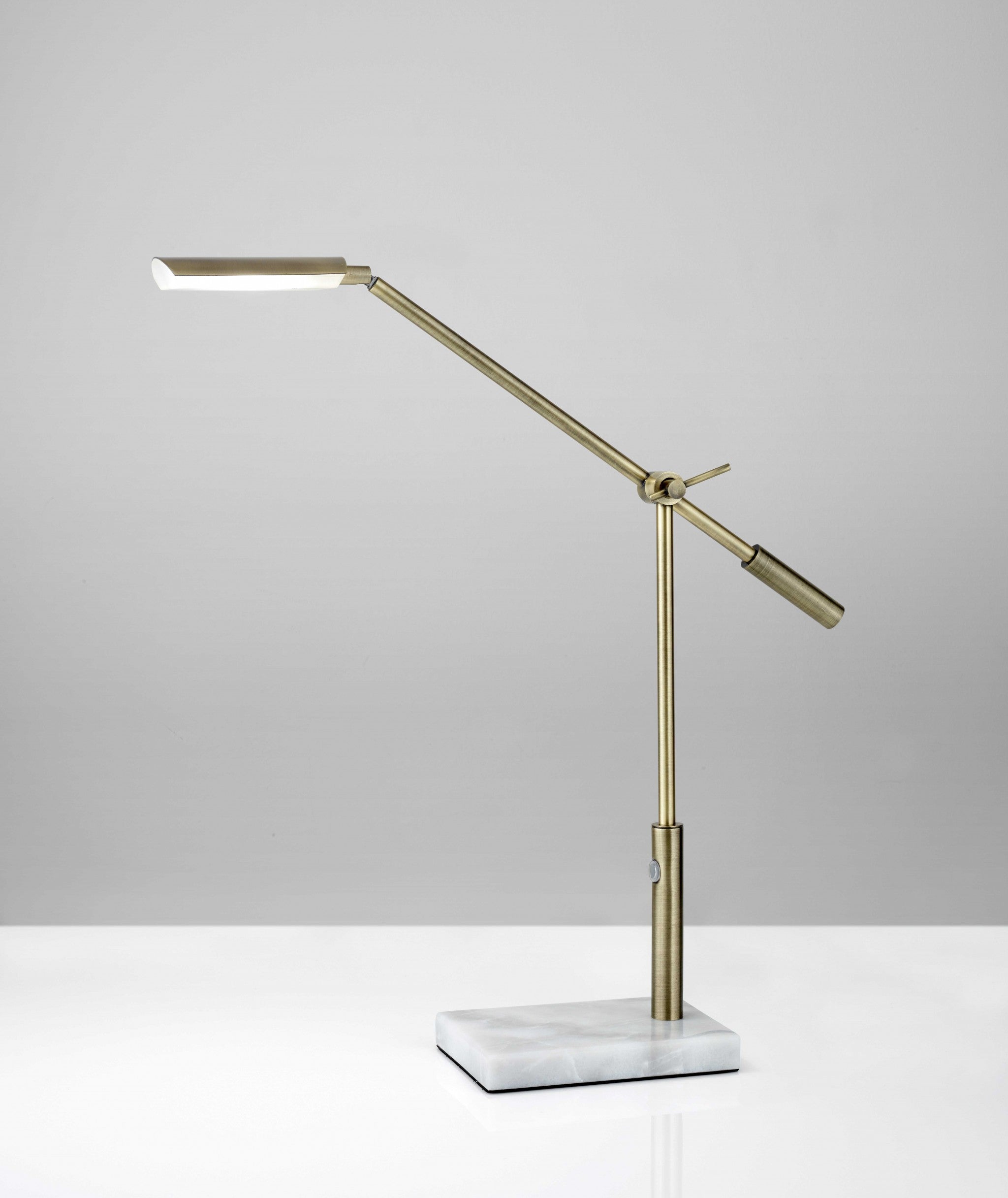 5" X 22"  X 16" - 26" Brass Metal LED Desk Lamp