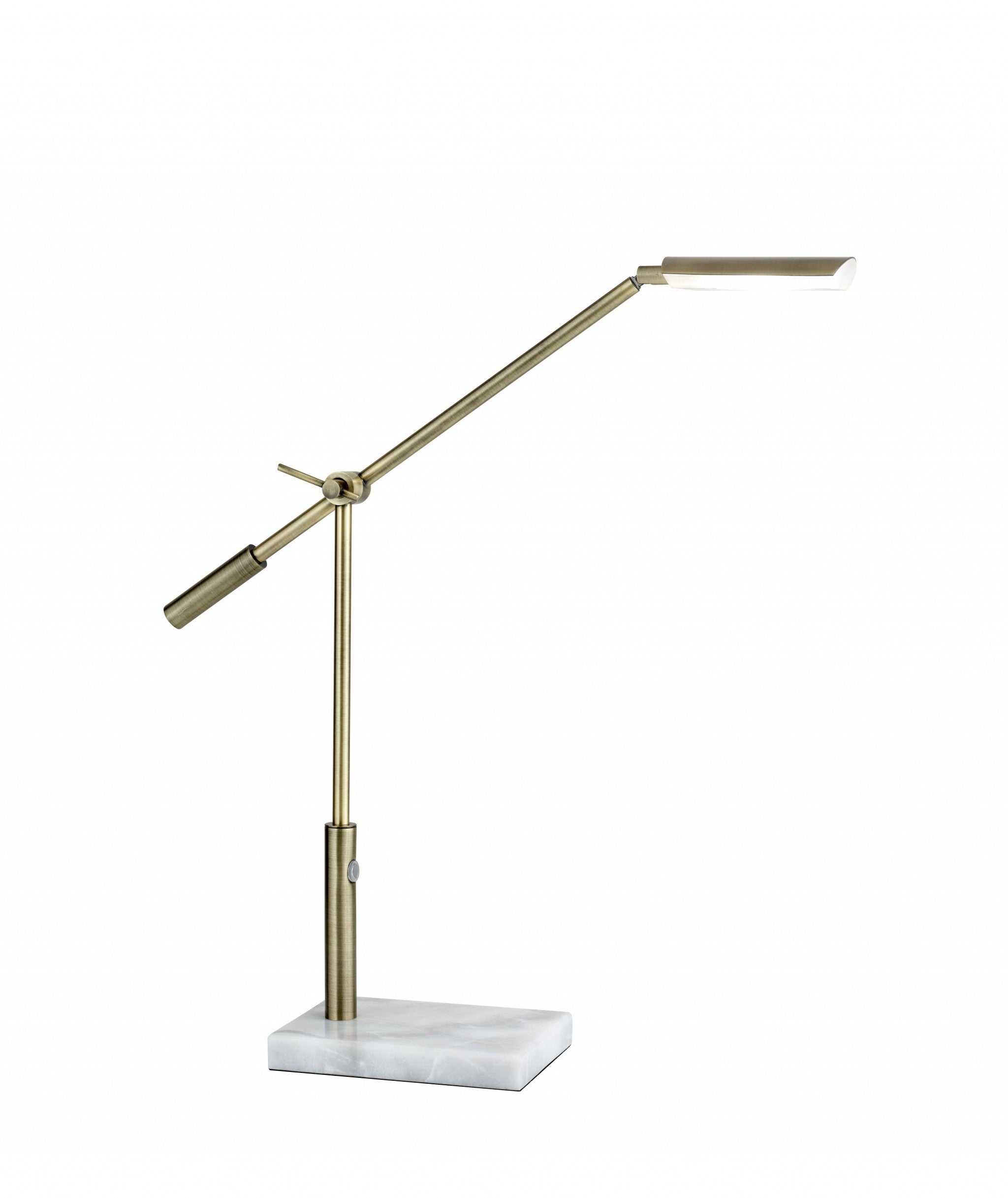 Sleek Brass Metal Adjustable and Dimmable LED Desk Lamp