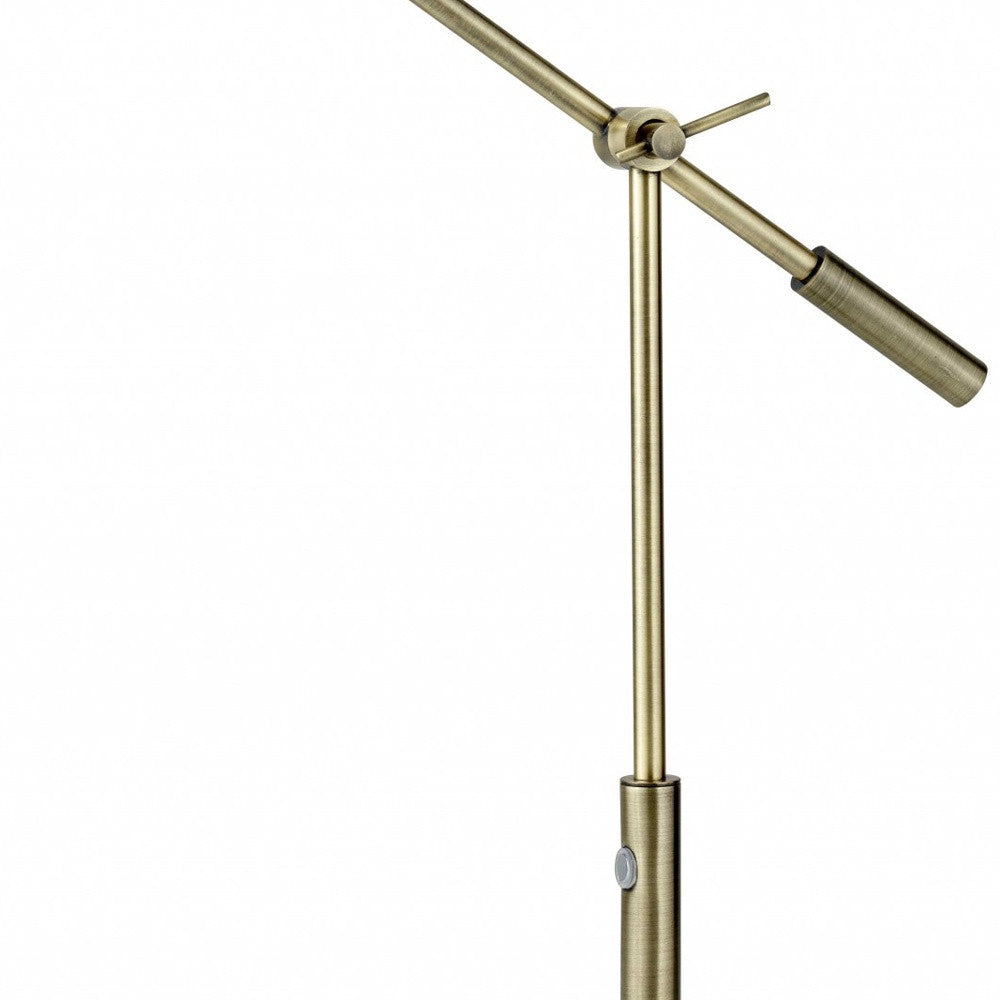 Sleek Brass Metal Adjustable and Dimmable LED Desk Lamp