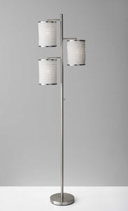 17.5" X 10" X 74" Brushed steel Metal Tree Lamp