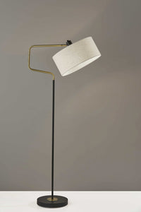 15" X 22"-36" X 57" Black Metal Floor Lamp