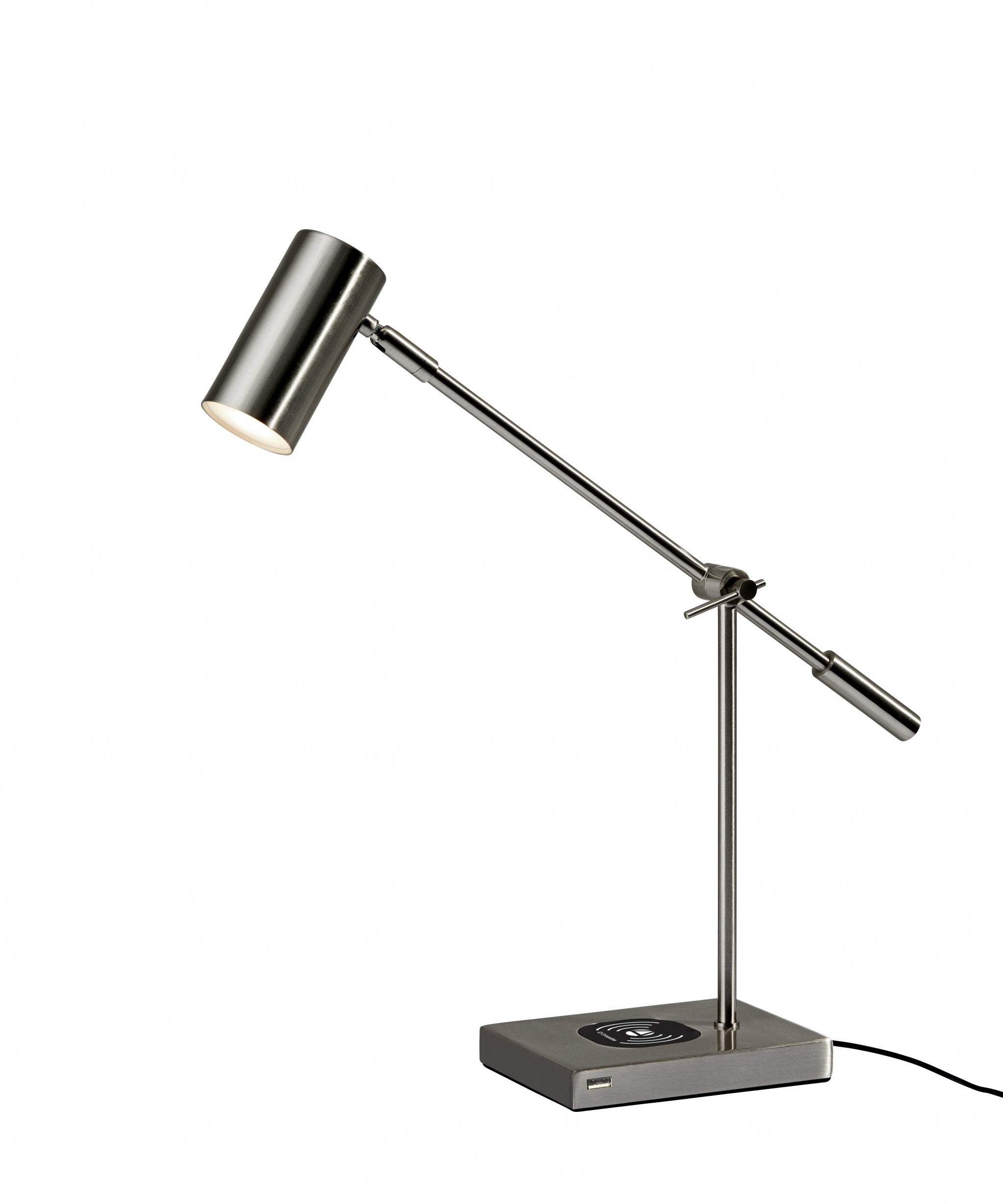 Tech Savvy Black Metal LED Charging Desk Lamp