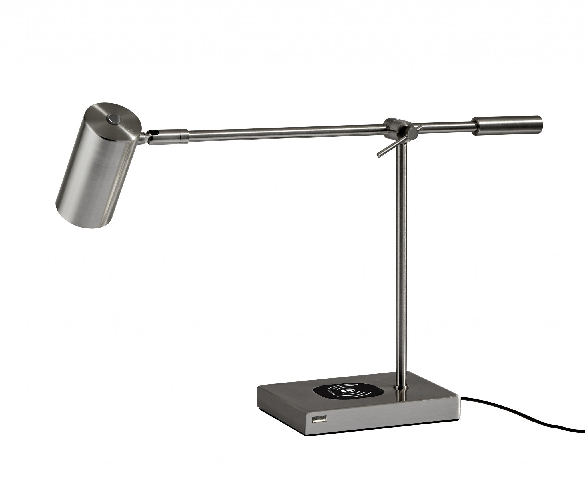 Tech Savvy Black Metal LED Charging Desk Lamp