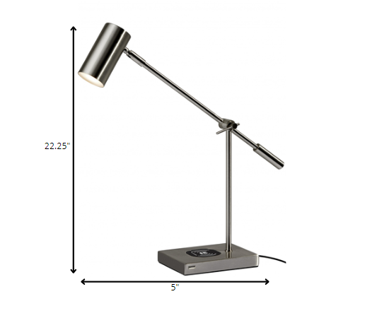 Tech Savvy Black Metal LED Charging Desk Lamp