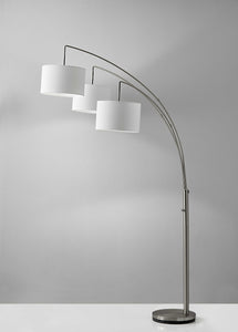 44" X 43" X 74" Brushed steel Metal Arc Lamp