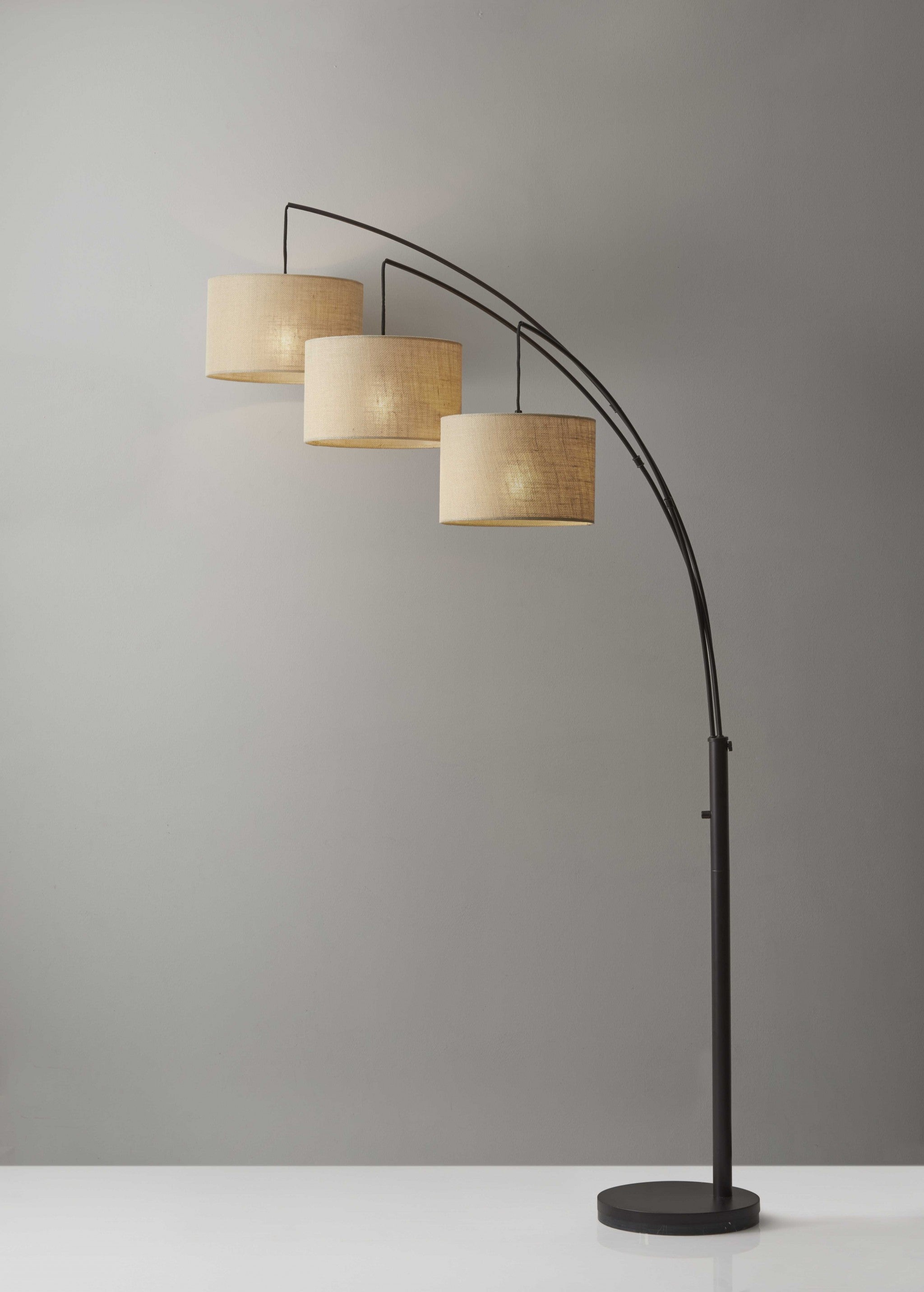 44" X 43" X 74" Bronze Metal Arc Lamp