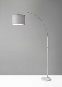 11" X 48" X 73.5"  Brushed Steel Metal Arc Lamp