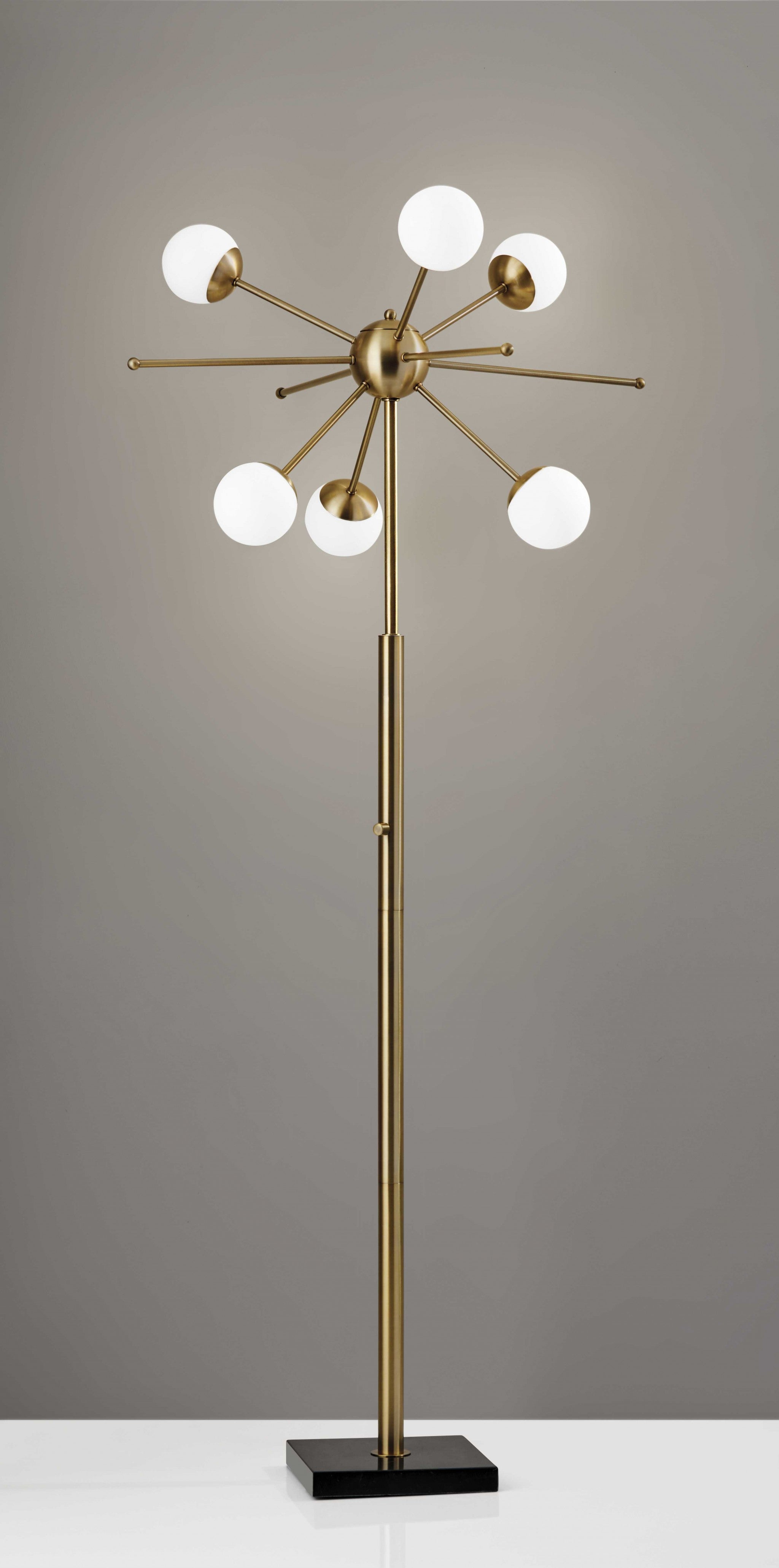 27" X 27" X 63.5" Brass Metal LED Floor Lamp