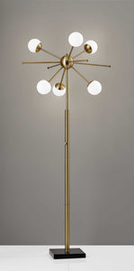 27" X 27" X 63.5" Brass Metal LED Floor Lamp