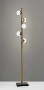 10" X 10" X 65" Brass Metal LED Tree Lamp