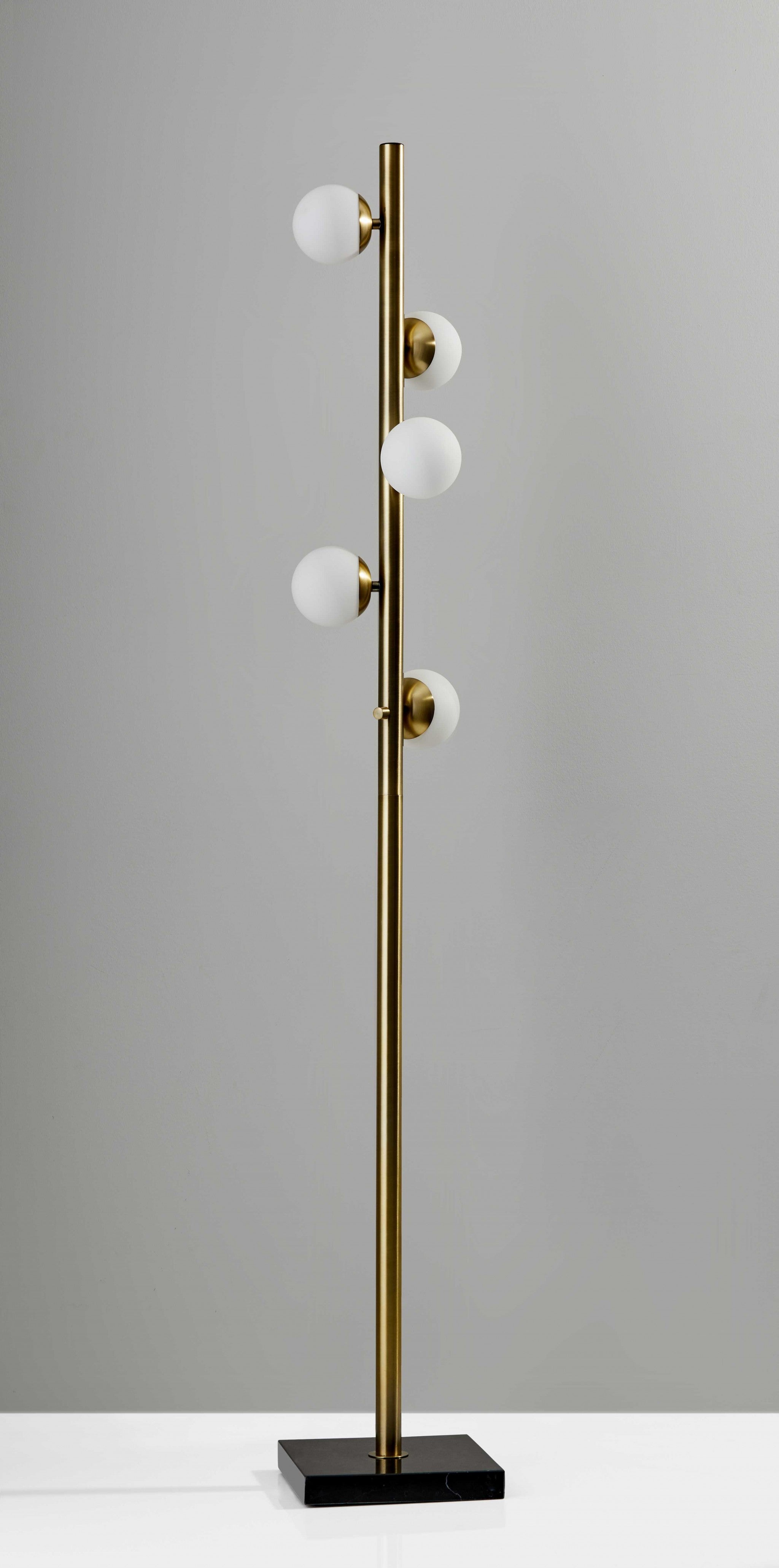 10" X 10" X 65" Brass Metal LED Tree Lamp
