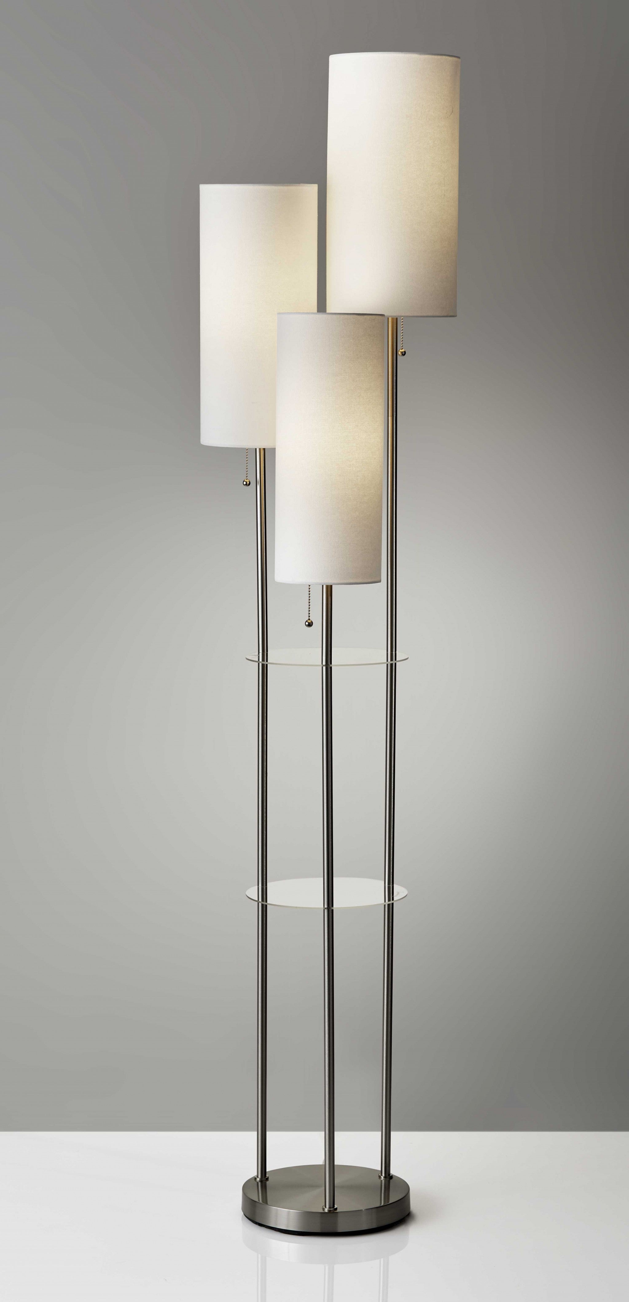 14" X 14" X 68" Brushed steel Shade Floor Lamp